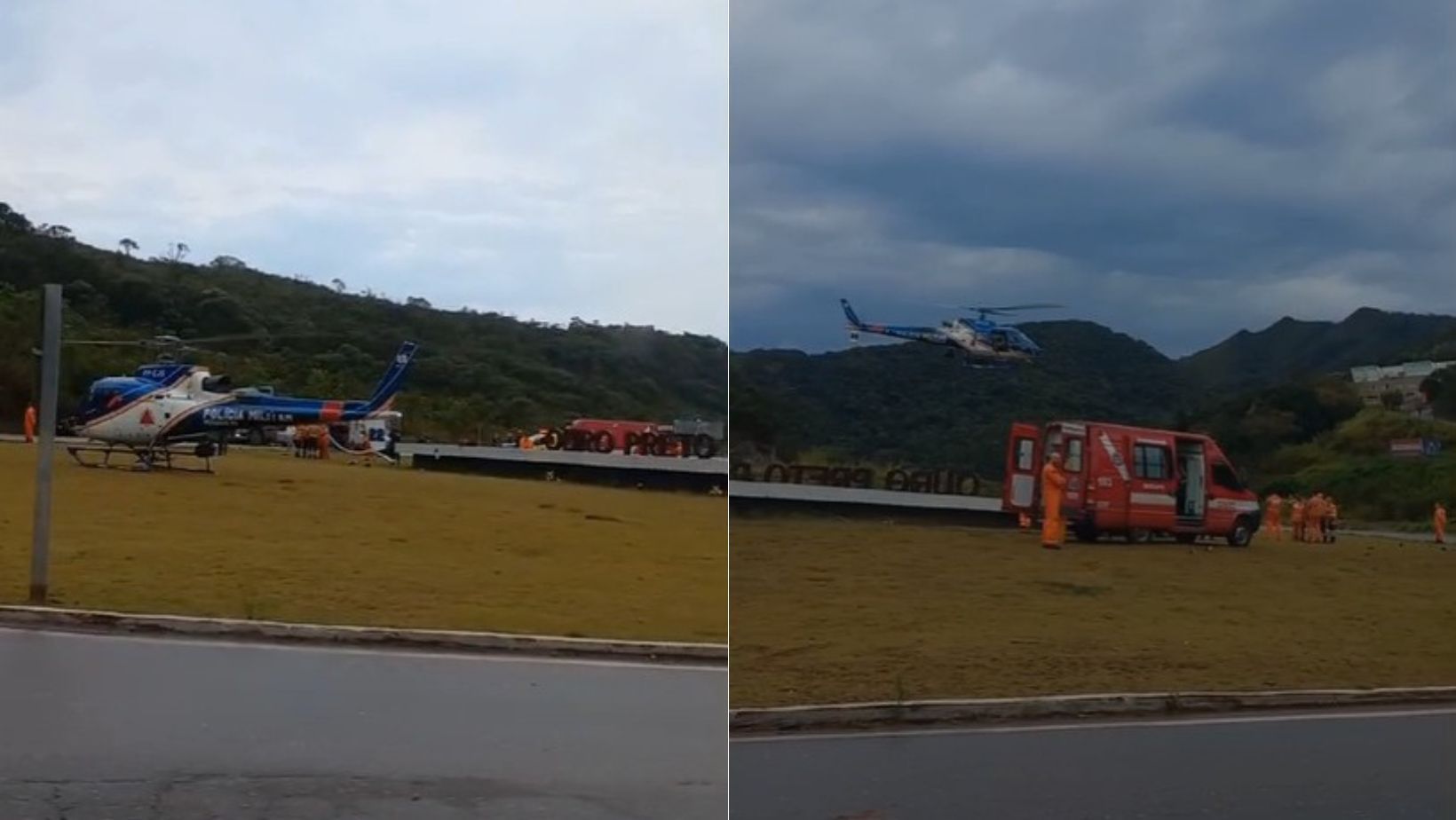 Helicóptero do Corpo de Bombeiros cai em Ouro Preto, mesma região de acidente com avião