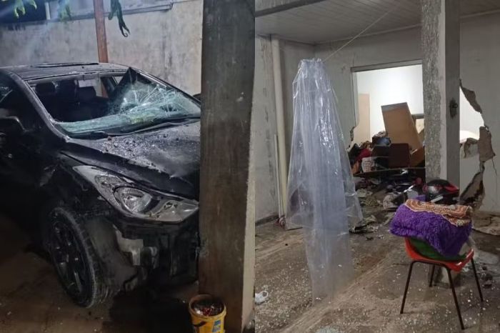 Homem joga carro contra a própria casa após esposa se recusar a ter relações sexuais com ele.