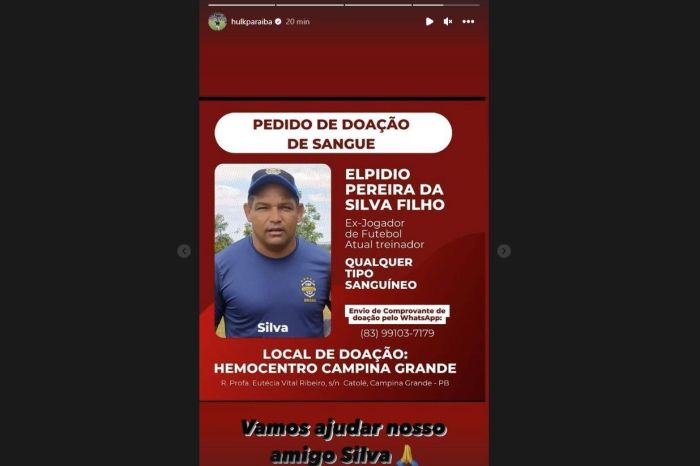 Arte da campanha compartilhada pelo atacante Hulk no Instagram