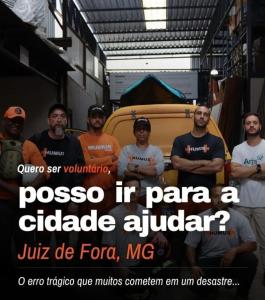 ONG Humus ameniza dor da população atingida pelas chuvas em Juiz de Fora e Ubá