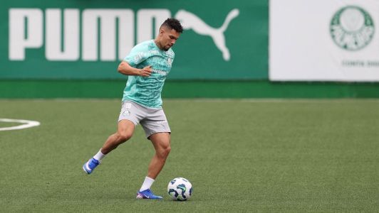 Paulinho treina com jogadores da base do Palmeiras