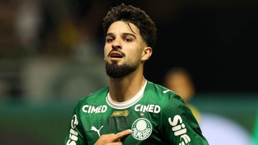Flaco López comemora gol pelo Palmeiras