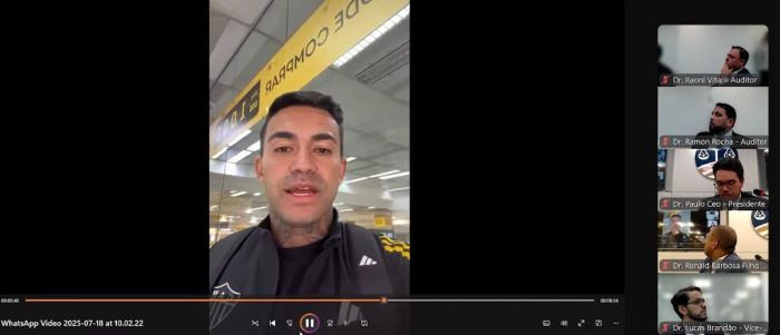 Momento em que vídeo de Dudu é exibido no STJD
