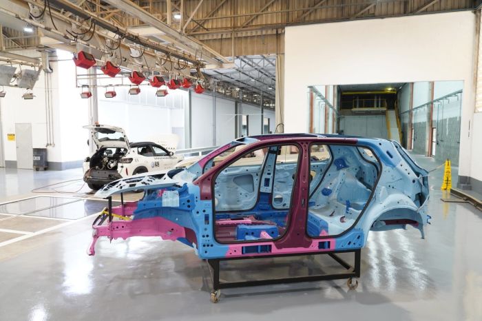 Estrutura com diferentes tipos de aço do SUV Tera