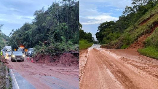 Chuva provoca interdições nas BR-040 e BR-267, na Zona da Mata
