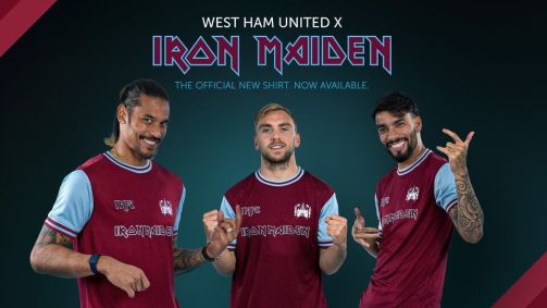Nova camisa comemorativa do West Ham em colaboração com o Iron Maiden