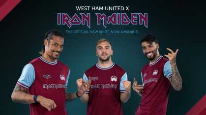 Nova camisa comemorativa do West Ham em colaboração com o Iron Maiden