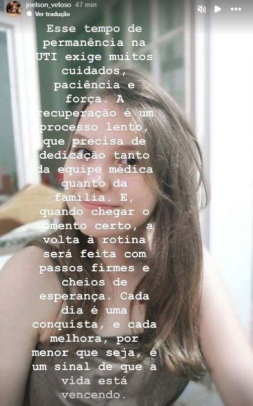 Isabel Veloso segue internada na UTI
