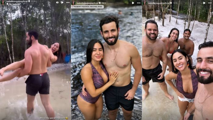 Matteus Amaral e Isabelle Nogueira se reencontraram no Amazonas após o fim do Festival de Parintins.
