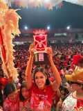 Isabelle Nogueira celebra vitória do 'Boi Garantido'
