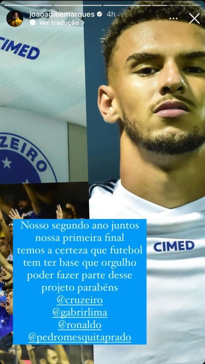João Adibe, da Cimed, comemorou a classificação do Cruzeiro à final da Copinha