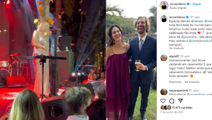 Em maio de 2022, diretamente do país da rainha Elizabeth, a cantora Joss Stone cantou em um casamento que aconteceu no Inhotim