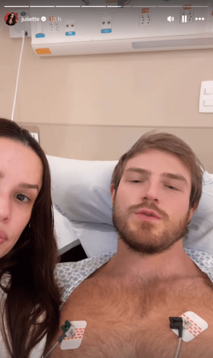Juliette e Kaique no hospital