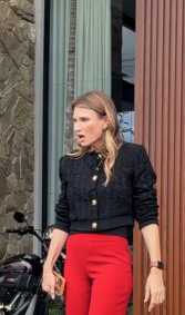 Karoline ficou assustada com a surpresa do marido