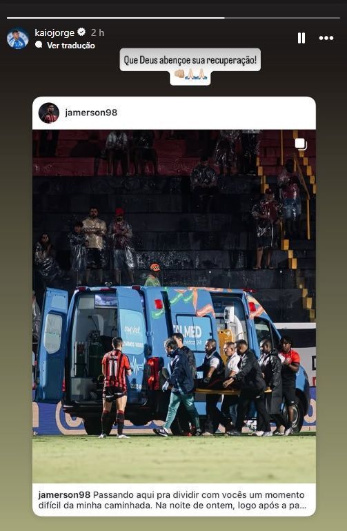 Kaio Jorge, atacante do Cruzeiro, se solidarizou com jogador do vitória que sofreu fratura no tornozelo durante partida do Brasileirão