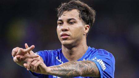 Kaio Jorge comemora gol pelo Cruzeiro em 2026