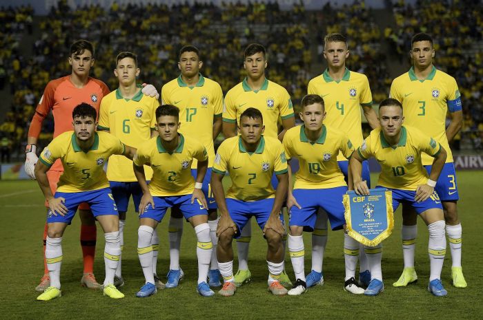 Pela Seleção, Kaio Jorge e Gabriel Veron foram campeões do Mundial Sub-17, em 2019