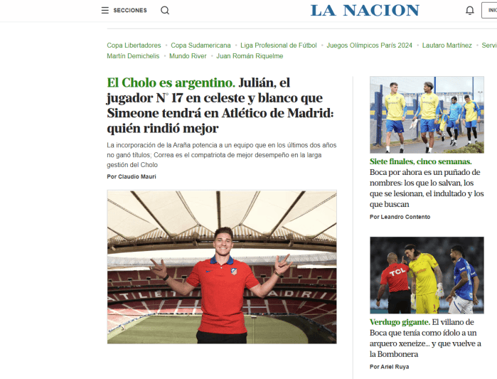 La Nación destacou problemas na defesa do Boca e nomeou Cássio como 'velho carrasco'