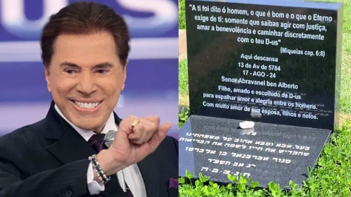 Erro em texto na lápide de Silvio Santos chama atenção na web