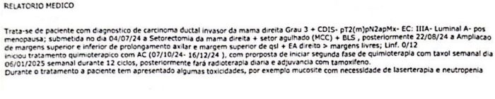 Laudo confirma doença grave de trabalhadora Laudo confirma doença grave de trabalhadora