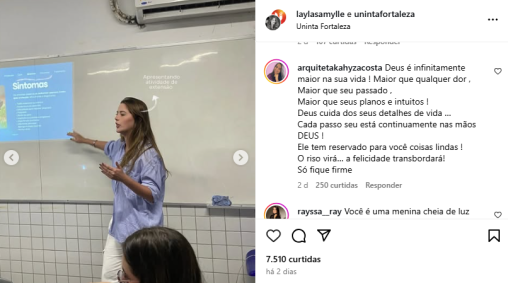 Seguidores encheram o Instagram de Layla de comentários
