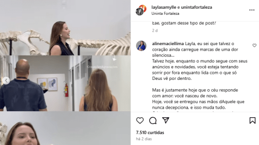 Seguidores encheram o Instagram de Layla de comentários
