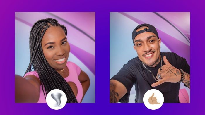 Leidy Elin e MC Bin Laden com seus emojis para o BBB 24