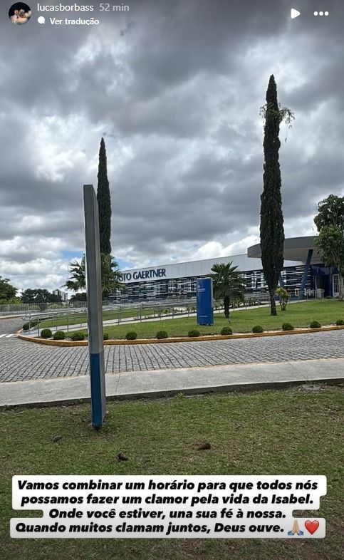 Lucas Borbas pediu orações para Isabel Veloso Lucas Borbas pediu orações para Isabel Veloso