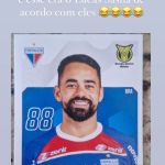 Álbum de figurinhas do Brasileirão erra foto de jogador do Fortaleza; veja