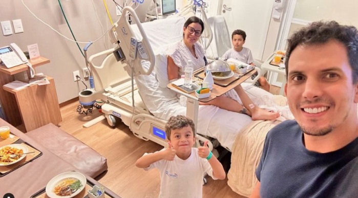 Lucilene recebeu jantar da família no hospital