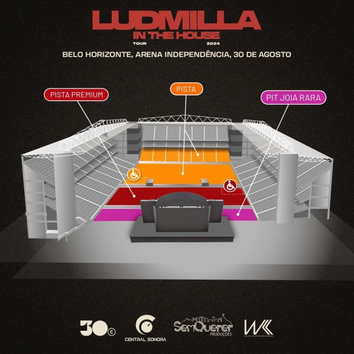Mapa turnê Ludmilla 'in the house' em BH