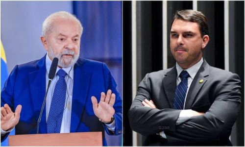 Lula (PT) e Flávio Bolsonaro (PL) são pré-candidatos à Presidência da República