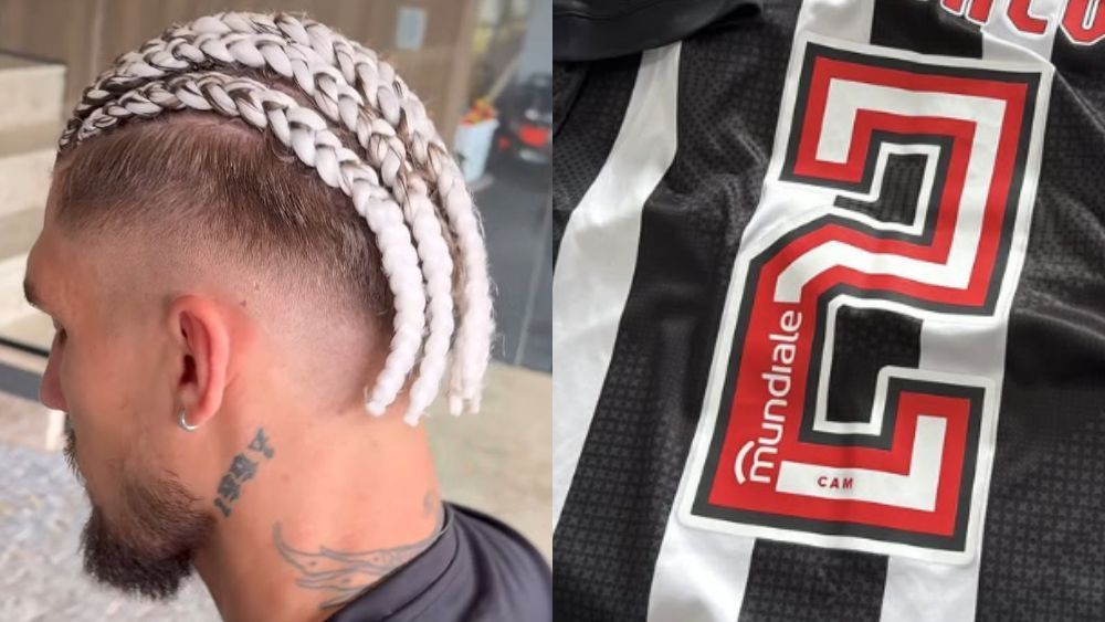 No estilo: jogador do Atlético muda visual nas férias e presenteia barbeiro