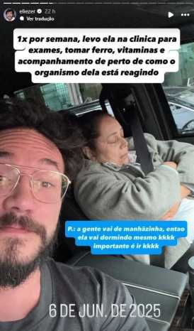 Eli mostrou rotina com a mãe