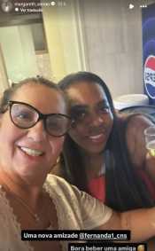 Virginia se encontrou com mãe de Vini Jr. e Tainá Militão nesse domingo