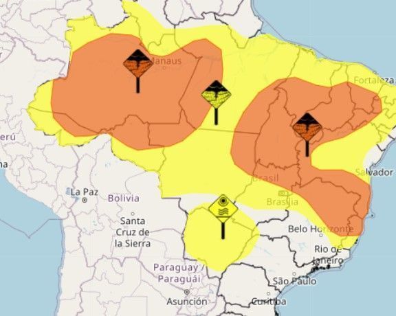 Mapa do Inmet mostra onde pode chover no Brasil 
