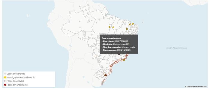 Caso confirmado está em Mateus Leme 