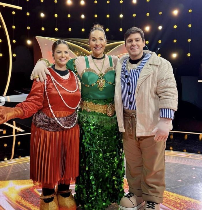 Maria Beltrão, Maria Cecília e Rodolfo no The Masked Singer