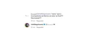 Diego Lozano reage a comentário nas redes sociais