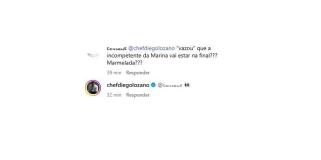 Diego Lozano reage a comentário nas redes sociais