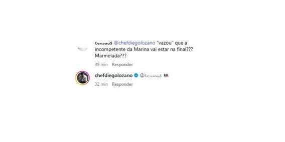Diego Lozano reage a comentário nas redes sociais