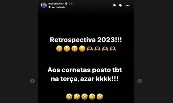 Publicação de Marlon, do Cruzeiro, após série de fotos com os companheiros de time