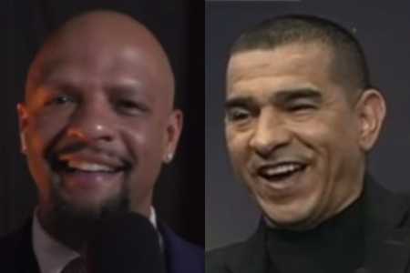 Felipe Melo e Victor Hugo Aristizábal em 'resenha' durante participação na ESPN