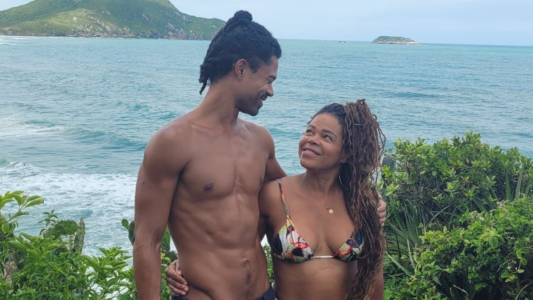 Breno Cora e Joelma, mãe do participante