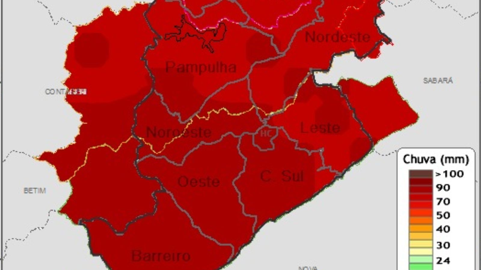 Alerta: Chuva em BH pode chegar a 80 mm nesta sexta-feira (20)