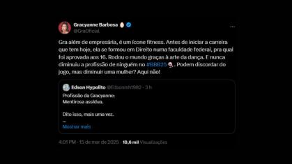 Edson Hypólito e equipe de Gracyanne discutem nas redes sociais