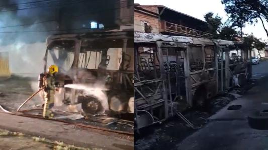 Criminosos atearam fogo em ônibus na Grande BH