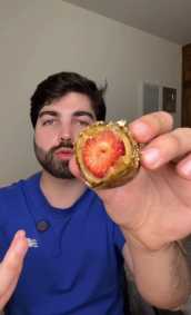 Marcos Souza experimentou o morango do amor de R$ 2 mil
