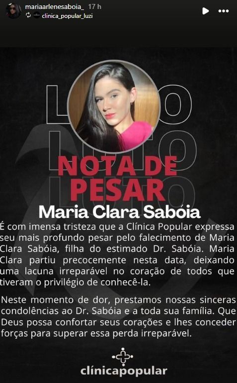 Filha do ex-prefeito de Luzilândia morre aos 23 anos vítima de doença rara.