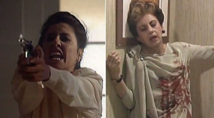 Leila (Cássia Kiss) foi a assassina de Odete Roitman (Beatriz Segall)